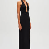 MISHA (black) Alusia halter maxi