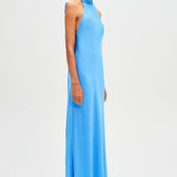 MISHA (Lapis Blue) Evianna halter bow gown