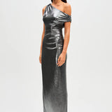 MISHA (silver) Nyra Metallic Gown