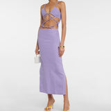 CHRISTOPHER ESBER Rope Linen Open Tummy Midi (Purple)