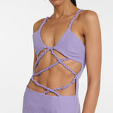 CHRISTOPHER ESBER Rope Linen Open Tummy Midi (Purple)