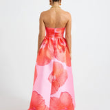 PASDUCHAS (pink/red flower) Pippa strapless midi