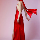 SAU LEE (red) Penelope silk gown