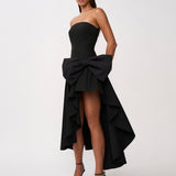 BY JOHNNY (black) Paloma bow strapless midi