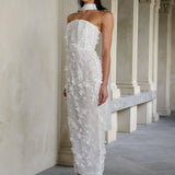 ELIYA THE LABEL Paulina Embellished Strapless Dress (white)