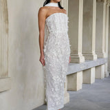 ELIYA THE LABEL Paulina Embellished Strapless Dress (white)