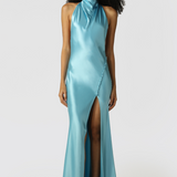 SAU LEE (baby blue) Penelope silk gown