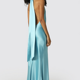 SAU LEE (baby blue) Penelope silk gown