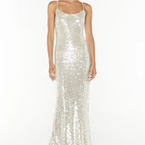 MANNING CARTELL (silver) Clear Statement halter maxi