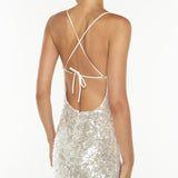 MANNING CARTELL (silver) Clear Statement halter maxi