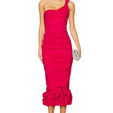 RACHEL GILBERT (pink) Ochre one shoulder midi