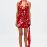 MISHA (Orange/red) Sapphire sequin mini