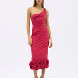 RACHEL GILBERT (pink) Ochre one shoulder midi