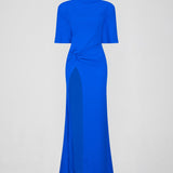 ATOIR (electric blue) Raya tshirt high leg split gown