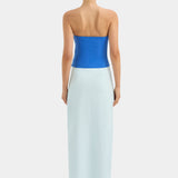 SIR THE LABEL (blue) Azul twist top/midi skirt set