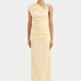 SIR THE LABEL (baby yellow) Giacomo gathered one shoulder maxi