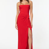 MANNING CARTELL (red) Asymmetrical Games Strapless gown
