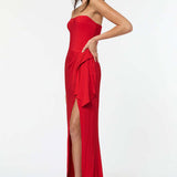 MANNING CARTELL (red) Asymmetrical Games Strapless gown