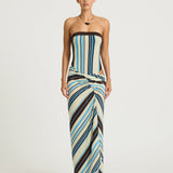 BENNI (blue/brown) Rumi strapless midi