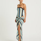 BENNI (blue/brown) Rumi strapless midi