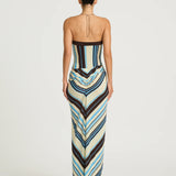 BENNI (blue/brown) Rumi strapless midi