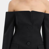 SIR THE LABEL (black) Sandrine off the shoulder tailored blazer mini