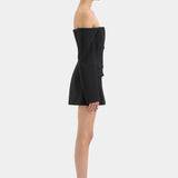 SIR THE LABEL (black) Sandrine off the shoulder tailored blazer mini