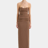 SIR THE LABEL (brown) Alba strapless gown