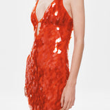 MISHA (orange/red) Sapphire Sequin gown