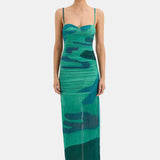 SIR THE LABEL (green) Fankie ruched balconette midi