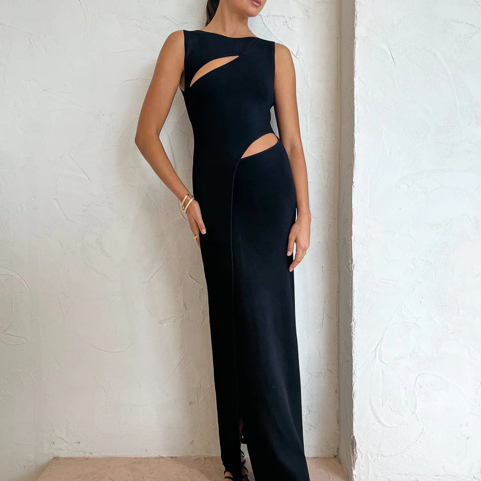SIR THE LABEL (black) Nadja cut out bandage Midi