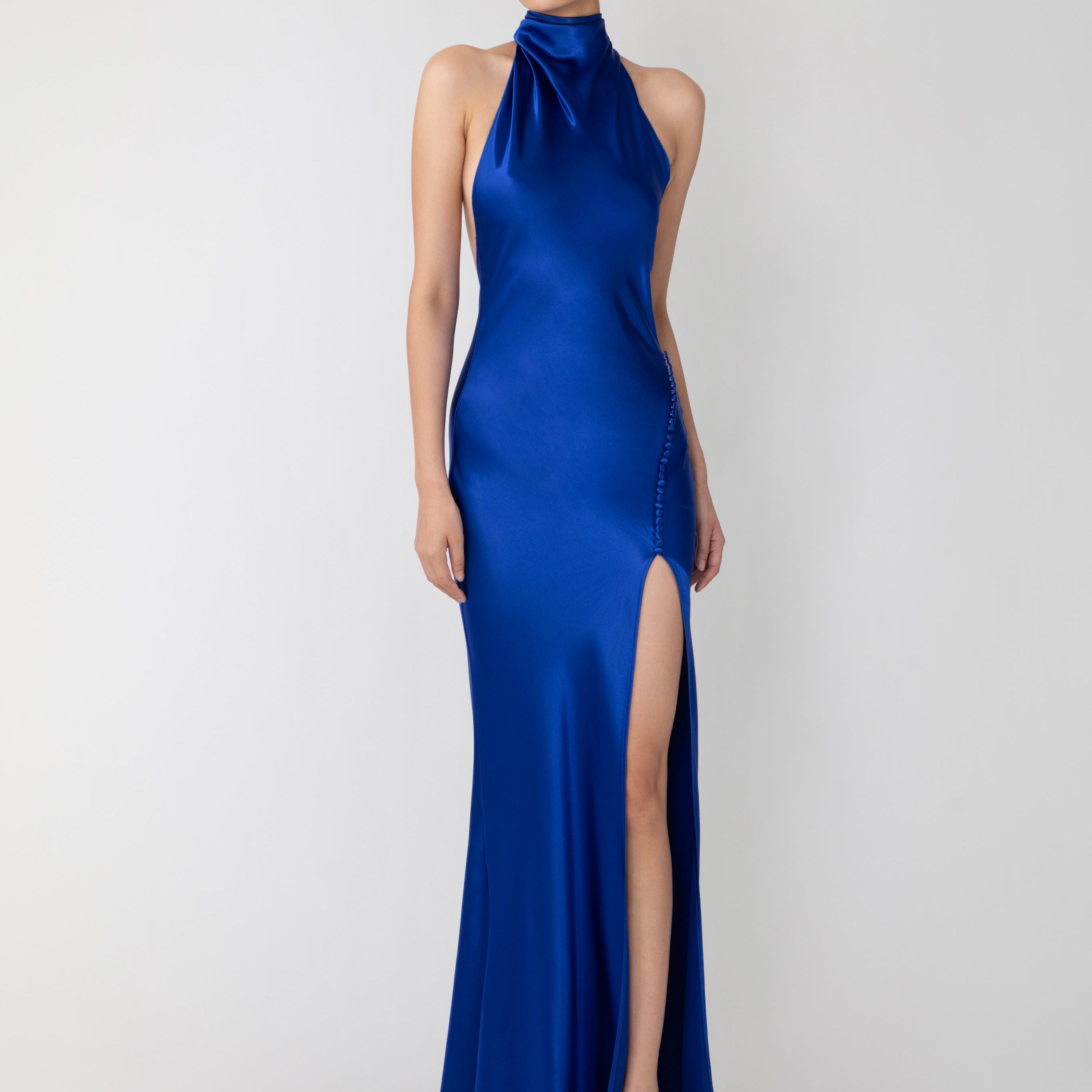 SAU LEE (blue) Penelope silk gown