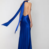 SAU LEE (blue) Penelope silk gown
