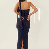 ARCINA ORI (navy blue) Meredith lace scarf maxi