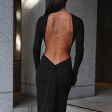 EFFIE KATS Monaco Long Sleeve Gown (black)