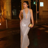 MISHA Alusia Sequin Maxi (silver)