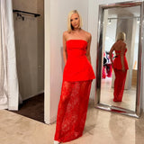 IVONA SKELO (red) bustier lace maxi