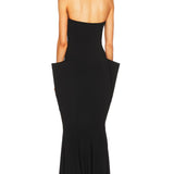 NORMA KAMALI (black) Strapless wing fishtail gown