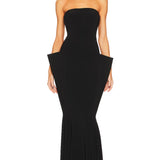 NORMA KAMALI (black) Strapless wing fishtail gown