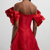 AJE (red) Etta flower off shoulder mini
