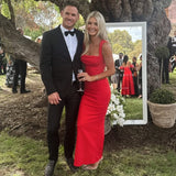 EFFIE KATS (red) Marbella square neck gown