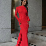 EFFIE KATS (red) Monaco Long Sleeve Gown