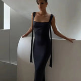EFFIE KATS (black) Helena string back backless gown