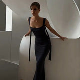 EFFIE KATS (black) Helena string back backless gown