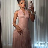 LIRIDONA HAJDARI (blush pink) Custom halter gown
