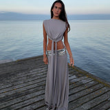 ANCE GRIA (silver/grey) Lune top/skirt set