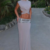 ANCE GRIA (silver/grey) Lune top/skirt set