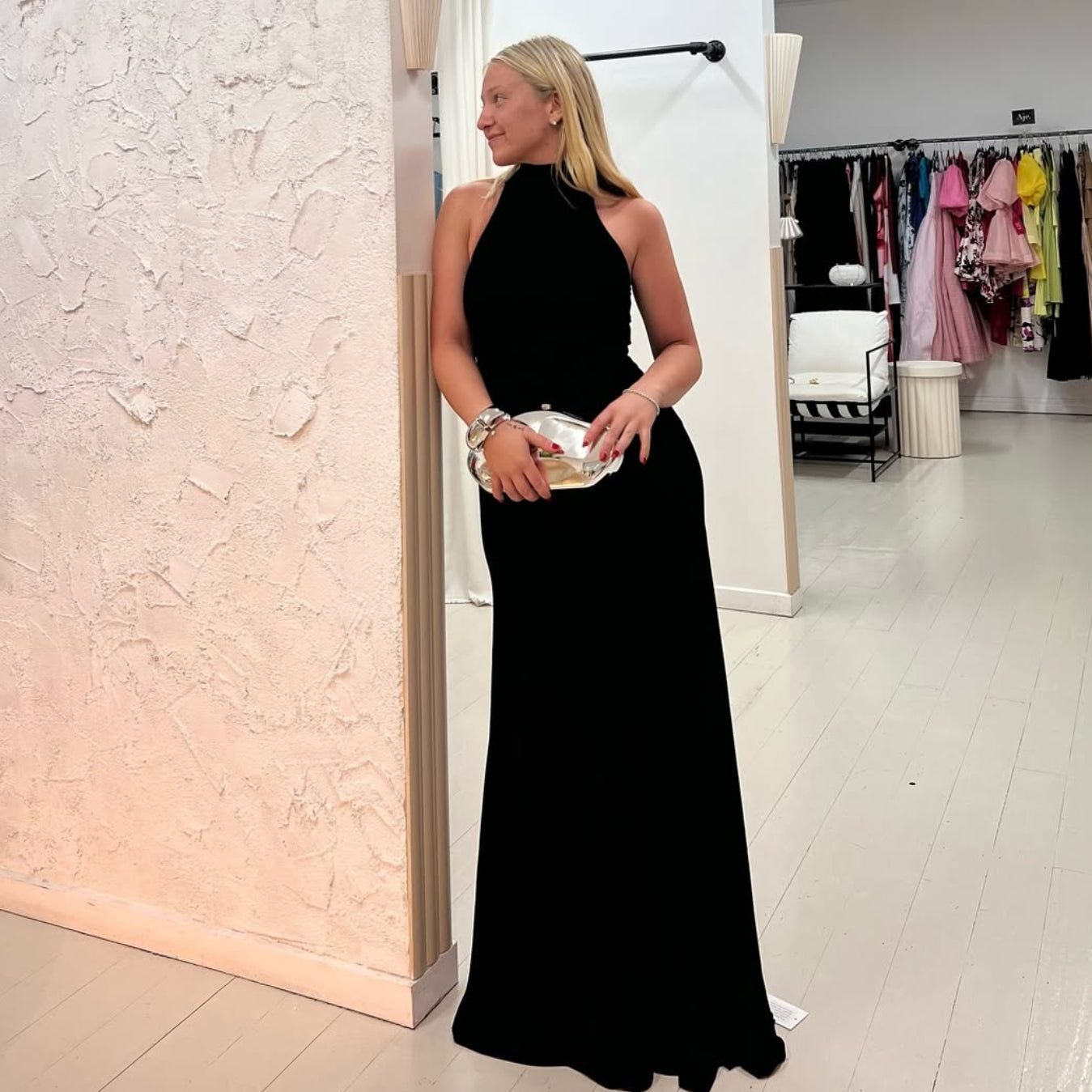 RAT AND BOA (black) Giada high neck gown | Rent My Style Boutique RAT AND BOA (black) Giada high neck gown | Rent My Style Boutique