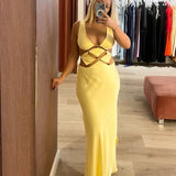 BEC AND BRIDGE (yellow) Agathe cut out maxi red beads