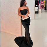 EFFIE KATS (black) Chlorel strapless silk gown